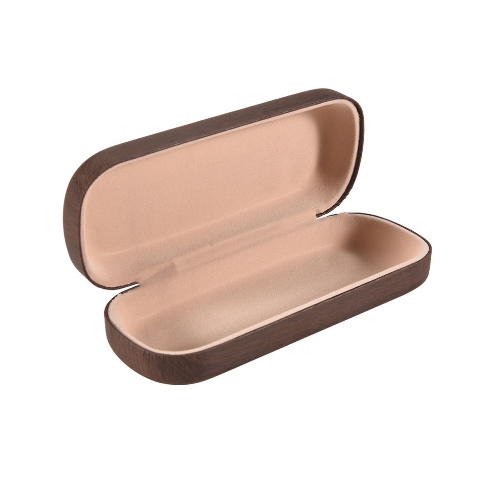 Semoic Portable Glasses Case Hard Wooden Grain Spectacle