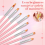 8-teiliges Farbstift-Set mit rosa Blütenblättern, Nagelbürste, Sho 8