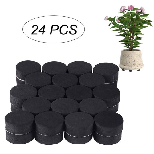 24Pcs Flower Plant Pot Feet Risers Natural Rubber 2