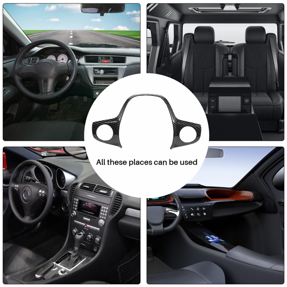 3Pcs Carbon Fiber Color Steering Wheel Cover Trim 4852206158391