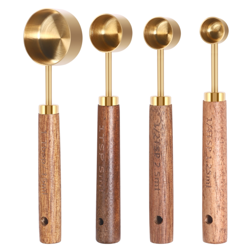 Messlöffel-Set Holzgriff Edelstahl S 2