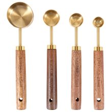Messlöffel-Set Holzgriff Edelstahl S