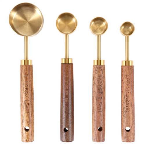 Messlöffel-Set Holzgriff Edelstahl S 1