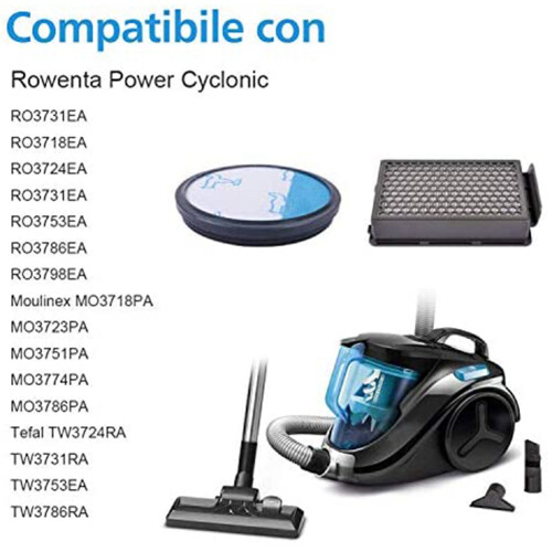 4 τεμάχια φίλτρων HEPA για τη σειρά Rowenta Cyclonic Power 2