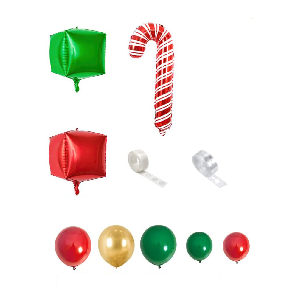 Arche de ballons de Noël Vert Or Rouge Boîte de bonbons Ba