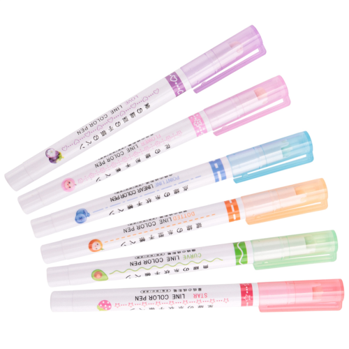 Set di 6 evidenziatori curvi con forme diverse 2
