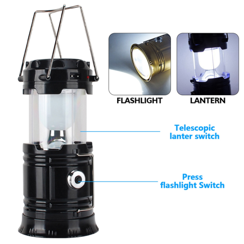 Solar LED Portable Lantern Telescopic Torch Lamp M 2
