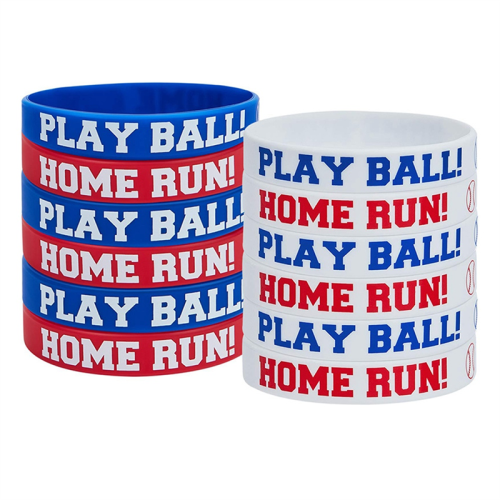 Braccialetti in gomma siliconica da baseball da 24 pezzi 2