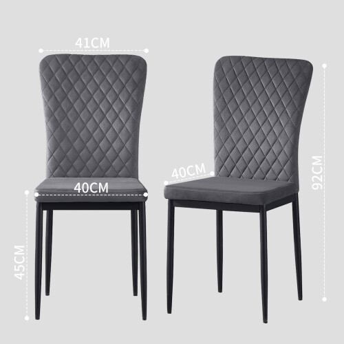 AINPECCA (Grey, 6) Light Luxury Dinning Chair Office Backrest Bedroom 2