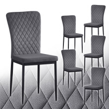 (Grey, 6) Light Luxury Dinning Chair Office Backrest Bedroom
