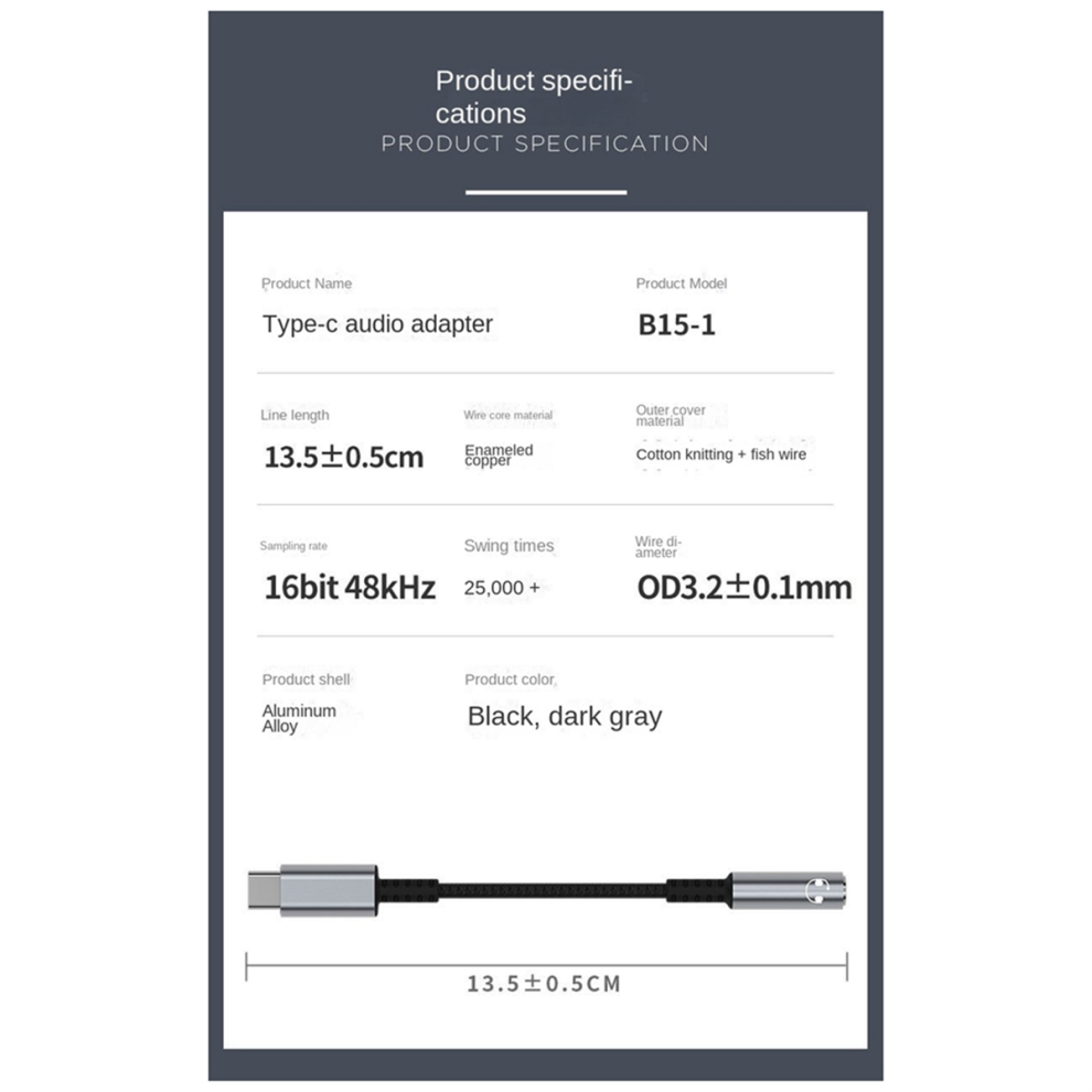 Usb Type C To 3.5Mm Earphone Jack Digital Audio Ad 4852206186943