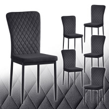(Black, 6) Light Luxury Dinning Chair Office Backrest Bedroom