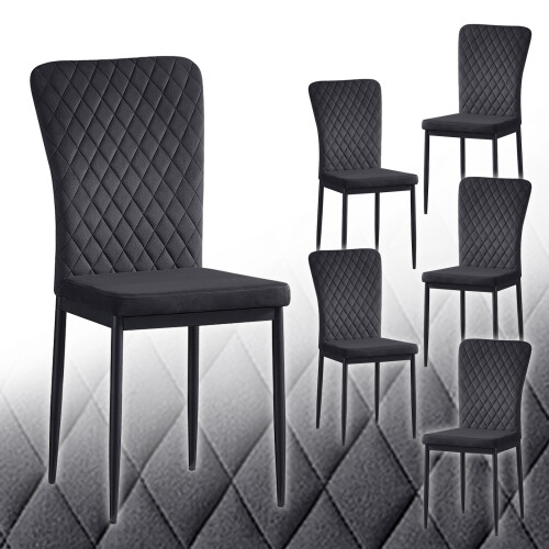 AINPECCA (Black, 6) Light Luxury Dinning Chair Office Backrest Bedroom