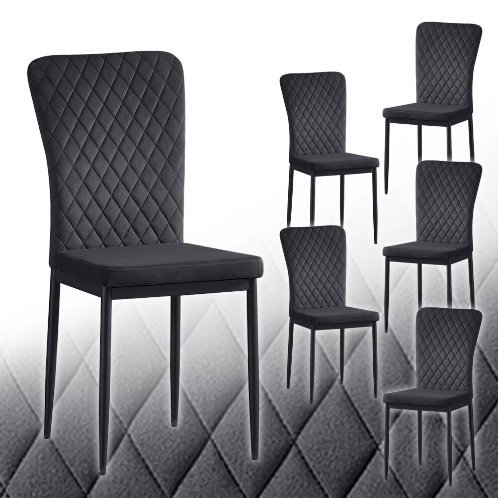Ainpecca (Black, 6) Light Luxury Dinning Chair Office Backrest Bedroom