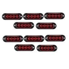 10 stuks 12V-24V 4LED auto zijmarkerlichten met knipperfunctie