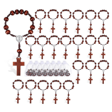 30 Stück Tauf-Rosenkränze – Bibelsprüche-Geschenke aus Holz, Mini-Größe