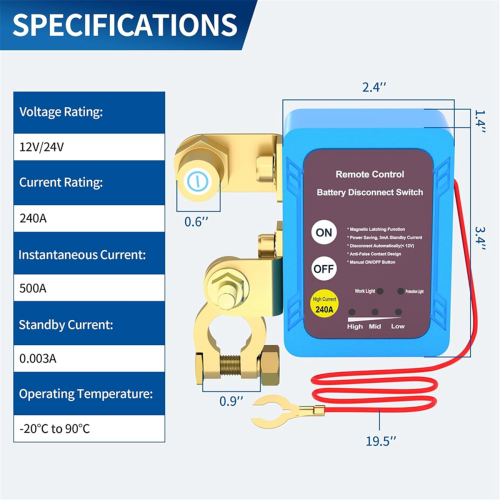 12V 240A Remote Battery Disconnect Switch, Automat 2