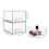 2PCS Clear Stackable Storage Drawers,Bathroom Make 3