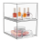 2PCS Clear Stackable Storage Drawers,Bathroom Make 4