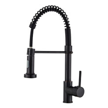 Kitchen Mixer Sink Tap with Pull Out Sprayer 360 Swivel Spray Stream Spout, Black