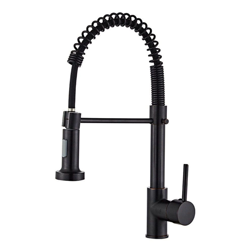 Kitchen Mixer Sink Tap With Pull Out Sprayer 360 Swivel Spray Stream Spout, Black 6276012667133