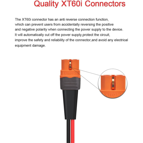 12AWG XT60i Buchse auf O-Ring-Stecker mit verzinntem 2