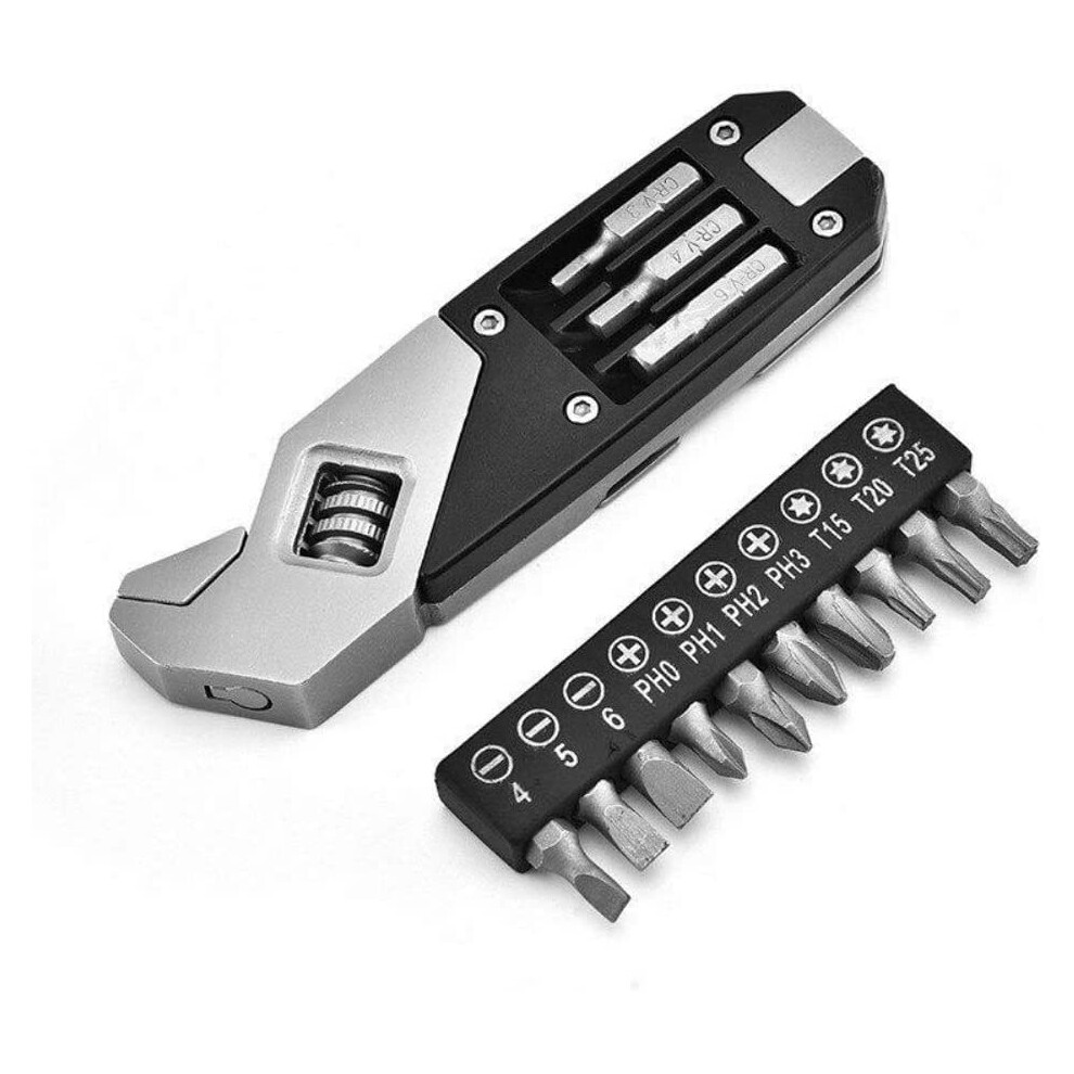 Outdoor Edc Camping Gadget Adjustable Foldable Wrench Edc Multi Tool Wrench With Screwdriver 6276012686271