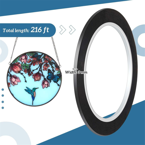 Linhas de chumbo de vitral PET preto com tiras de chumbo 2