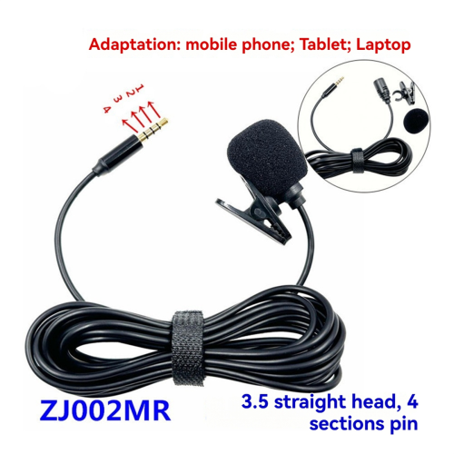 Microfone de lapela com microfone estéreo e áudio mini com fio 2