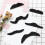 Pacote com 12 bigodes falsos autoadesivos sortidos / Mu 4