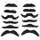 Pacote com 12 bigodes falsos autoadesivos sortidos / Mu 2