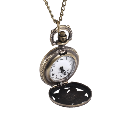 Relógio de bolso de quartzo de bronze retrô vintage da moda C 2