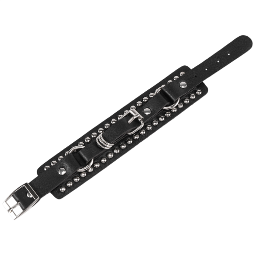 Brazalete de cuero unisex con remaches estilo punk 2