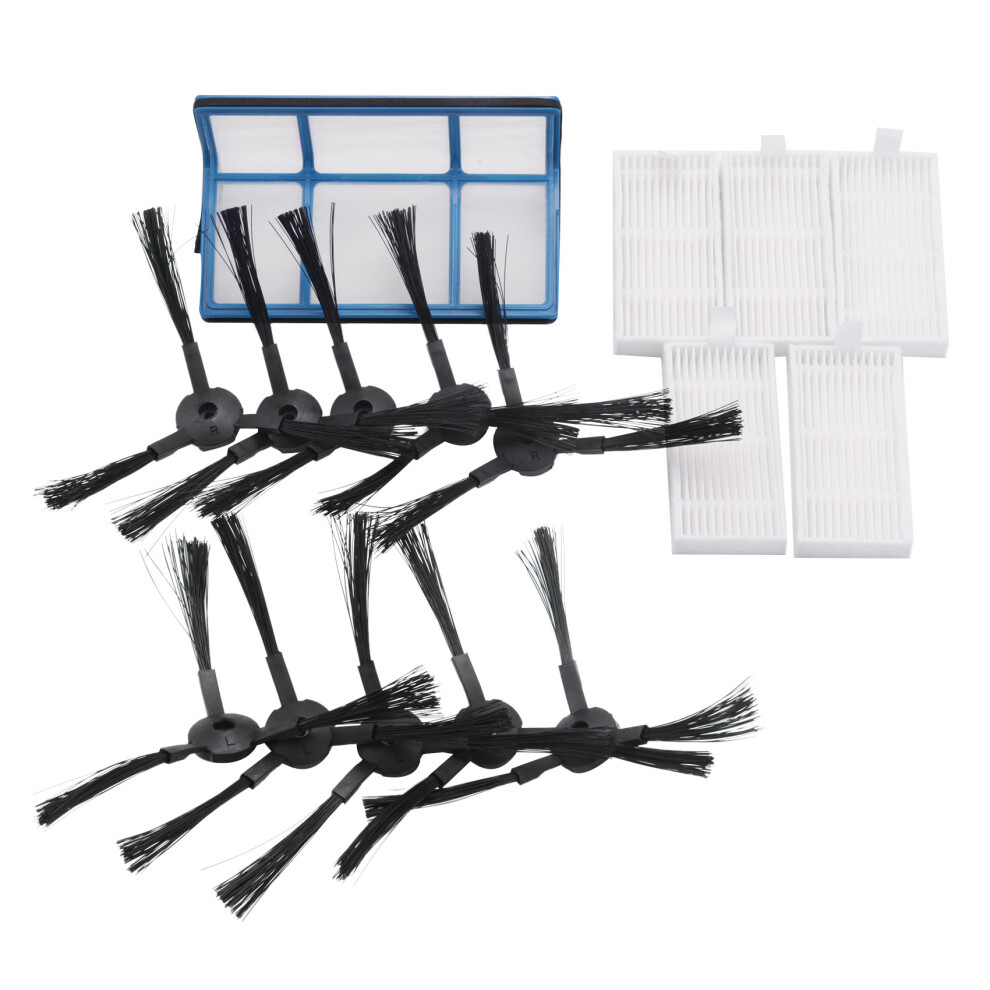 5 filtres + 10 brosses latérales pour Medion MD 16192 MD 1