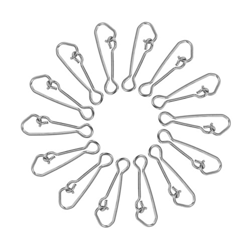 100Pcs Fishing Hooked Snap Links Swivel Hook Line 1