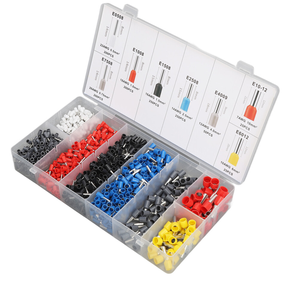1200 Pcs Wire Crimp Terminal Kit Plastic Steel Connectors 7661327723213