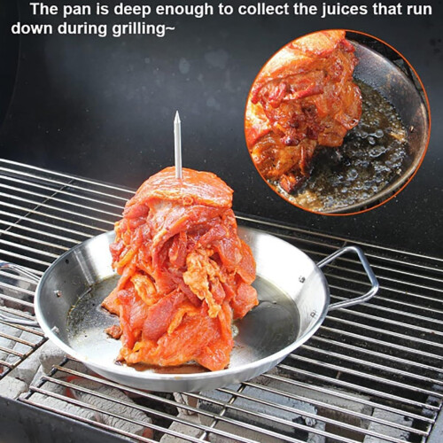 Vertical skewer stand stainless steel BBQ kebab machine with drip tray 2