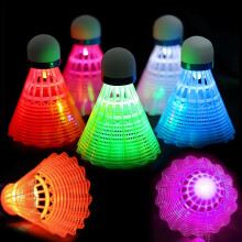 LED Badminton Balls, Set of 6 LED Shuttlecocks for Indoor Outdoor