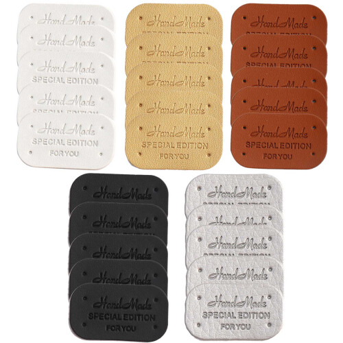 100Pcs Faux Leather Tags for Clothes Handmade Gift 1