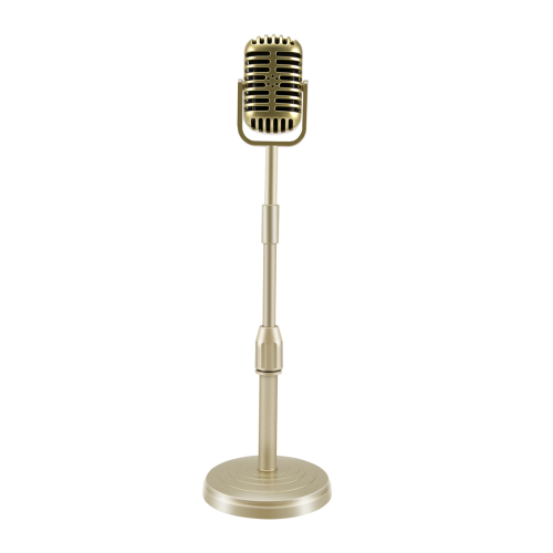 Microfone de mesa vintage cenográfico com Adjusta 2