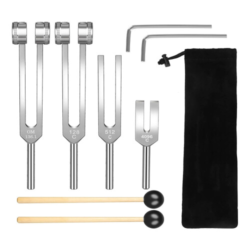 Tuning Fork Set (128Hz, 136.1Hz, 512Hz,4096Hz) of