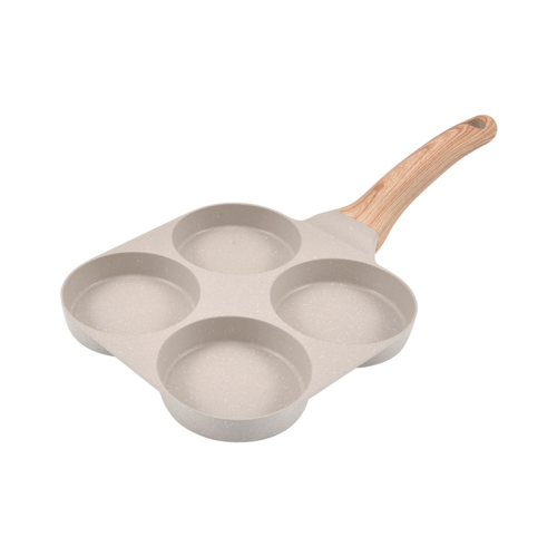 4-Cup Nonstick Egg Pan - Eco-Friendly, Fast Even Heating, Rivetless Interior, Easy-Clean Omelette Frying Pan