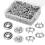 150 set di bottoni automatici in metallo argentato da 9,5 mm 5