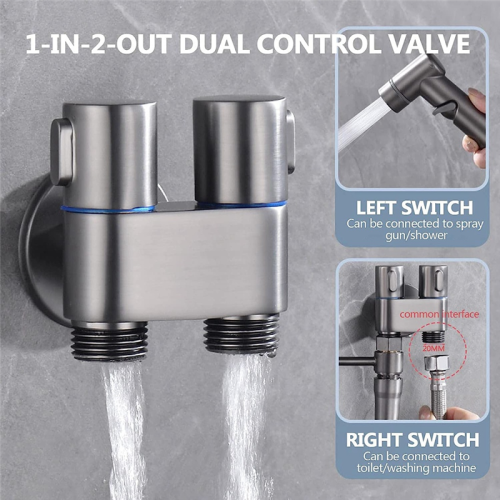 Mini Multi-Function Faucet Brass 1 Into 2 Out Dual 1
