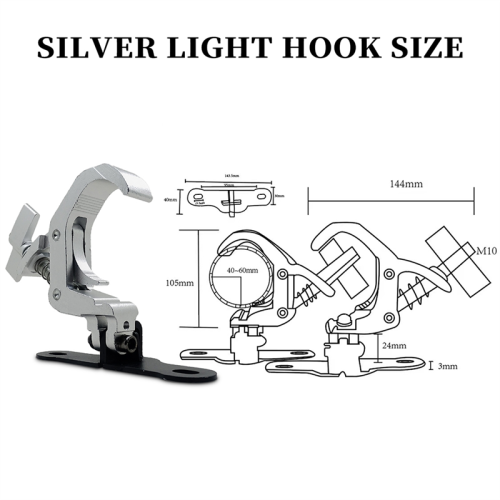 1Pair Aluminum Stage Light Hook Beam Moving Head T 1