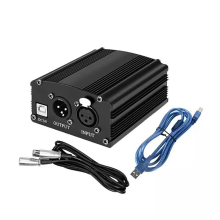 Fonte de alimentação fantasma de 1 canal de 48 V com XLR de 3 pinos