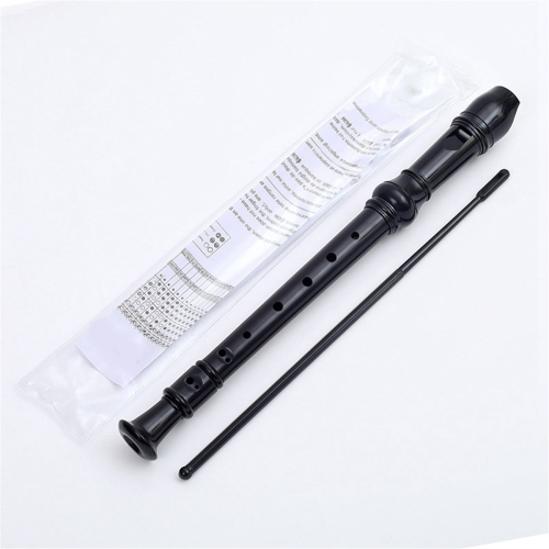 Black-8 Holes Soprano Recorder with Cleaning Rod, 2