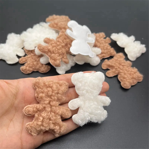 50 peças 50x55mm apliques de urso de pelúcia acolchoados para 2