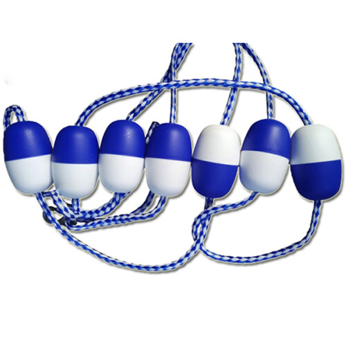 Swimming pool lane divider, rope, float, hook set, 10.9 m, pool buoy L1m/3.28ft