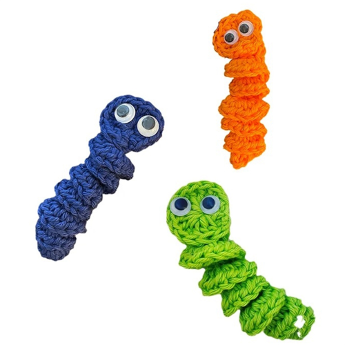 Presente de apoio emocional feito à mão Worry Worm, crochê 1